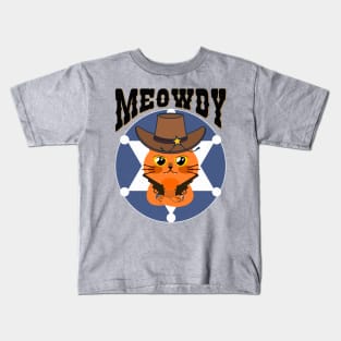 Meowdy - There's a new sheriff in town y'all. Kids T-Shirt